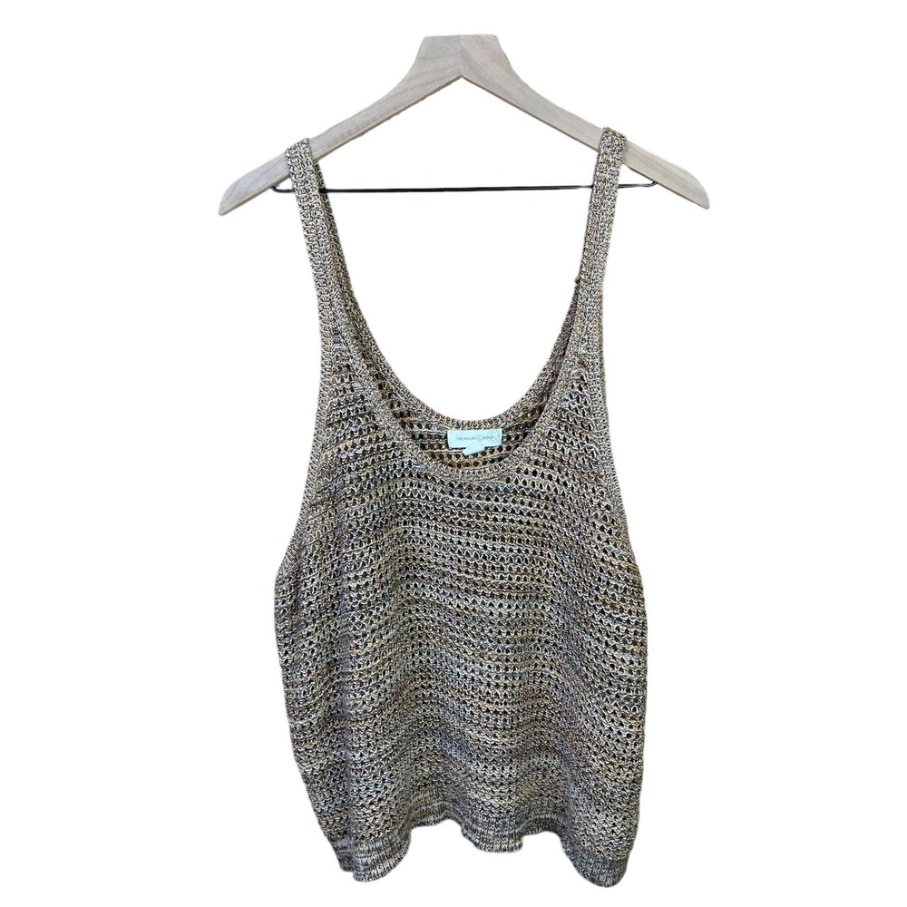 Treasure & Bond‎ Womens 3X Tan Knit Beachy Boho Stretchy Lightweight Top